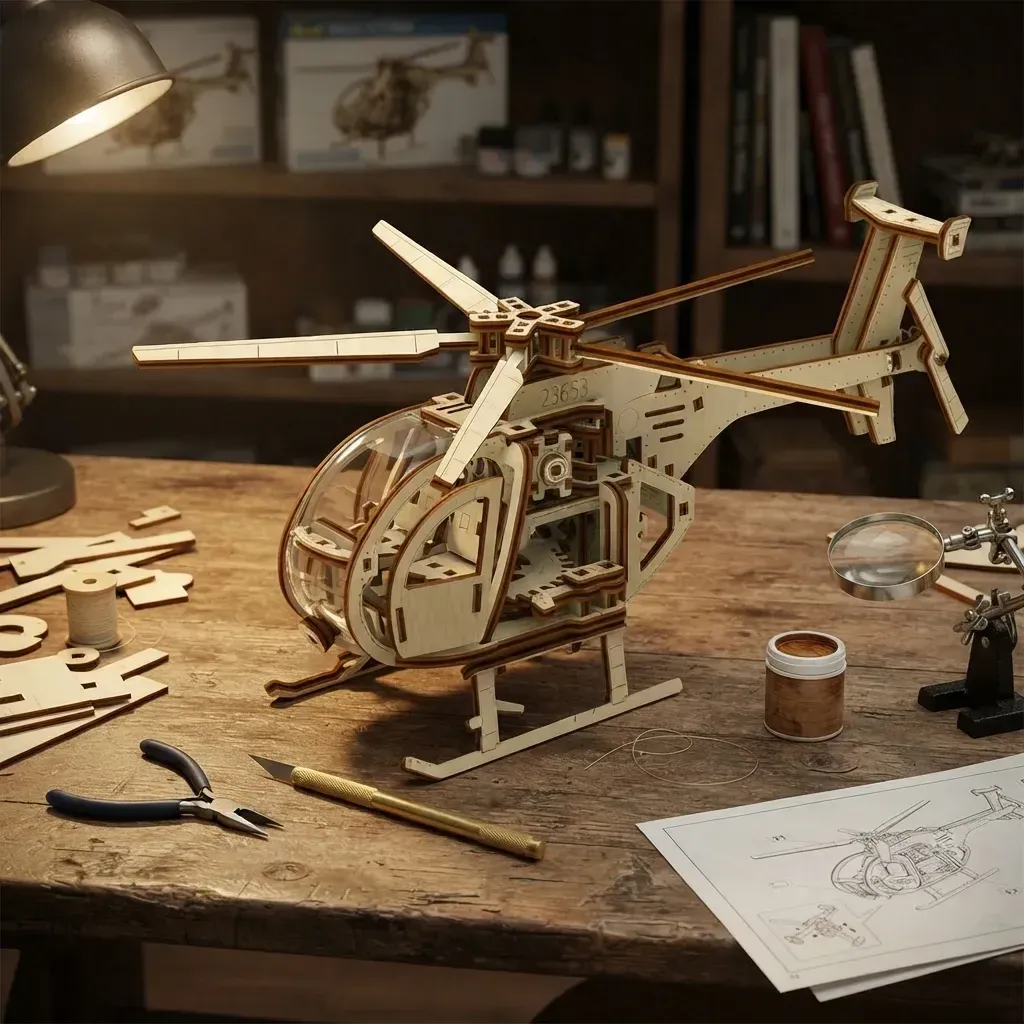 Wooden Mechanical Puzzles Mechanical Helicopter