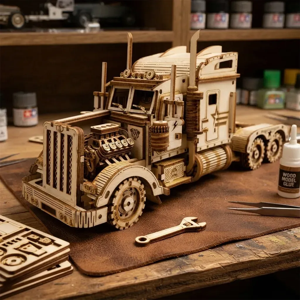Wooden Mechanical Puzzles Heavy Duty Truck